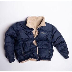 Vintage Mark Ecko Function UNLTD Reversible Puffer Down Jacket Large Blue/Beige